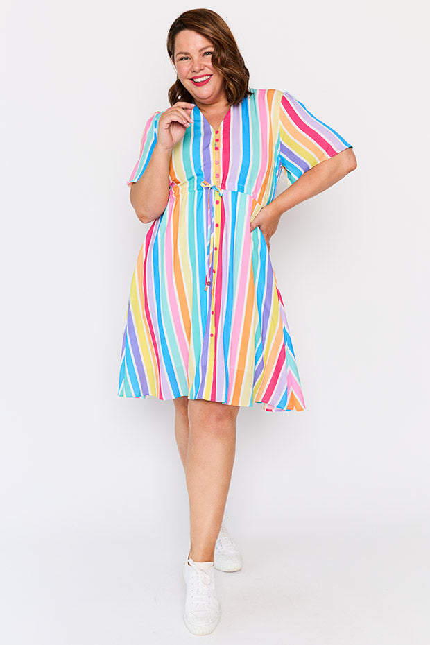 Siena LPD Candy Stripe Dress – LPD Candy Stripe knee length dress