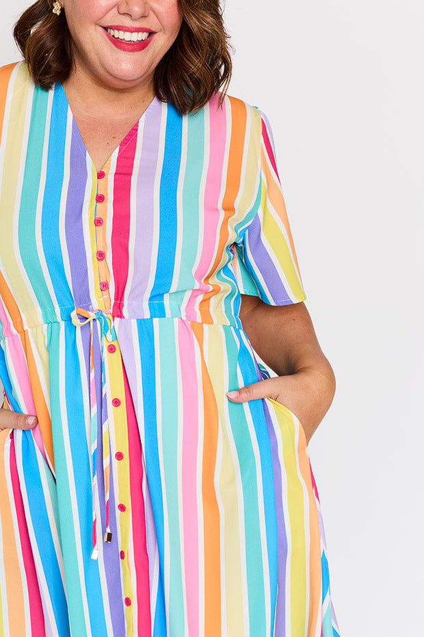 Siena LPD Candy Stripe Dress – LPD Candy Stripe knee length dress