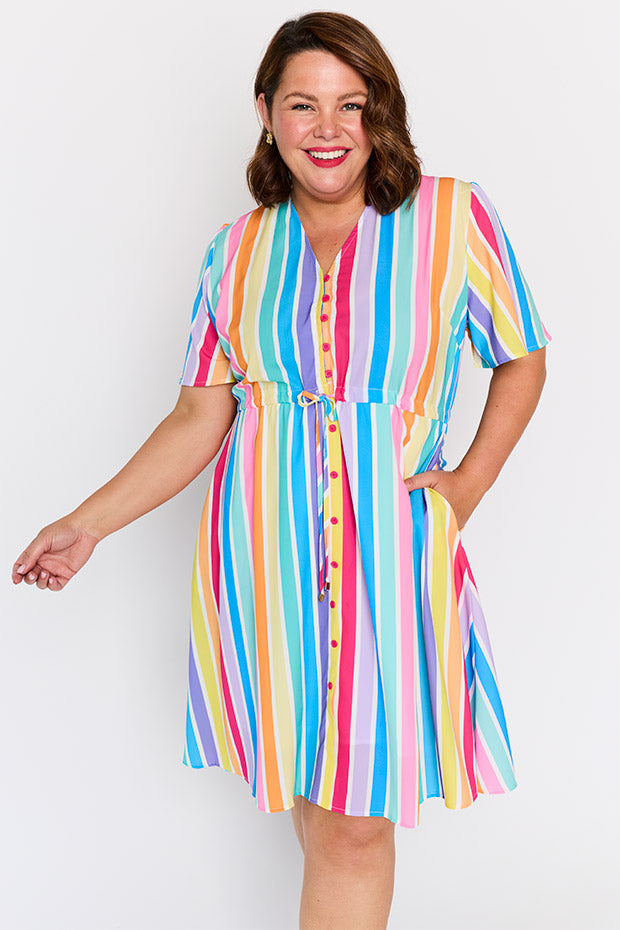 Siena LPD Candy Stripe Dress – LPD Candy Stripe knee length dress