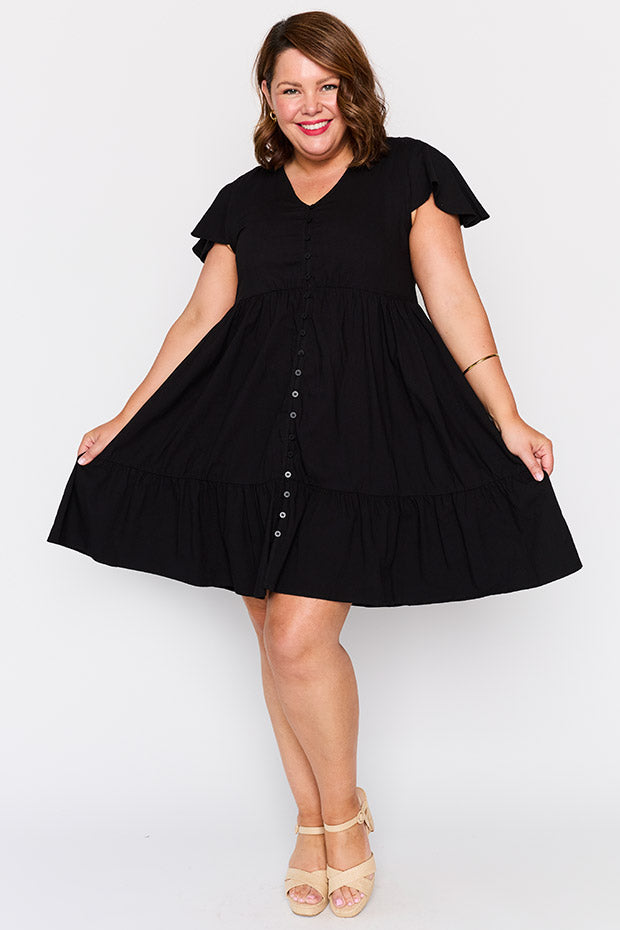 Mikey Black Dress – Black knee length dress