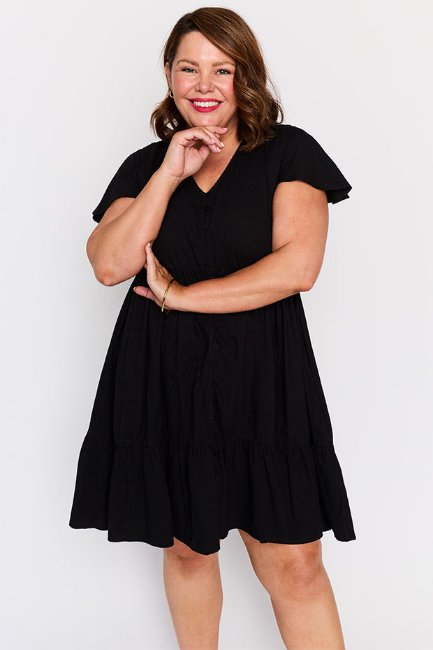 Mikey Black Dress – Black knee length dress