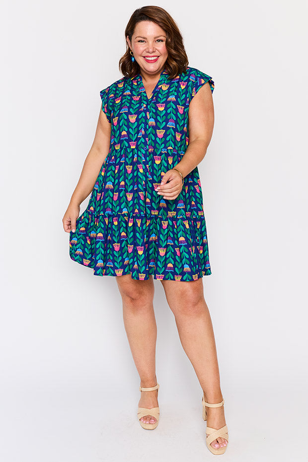 Claudia Eucalyptus Buds Dress – Eucalyptus Buds knee length dress