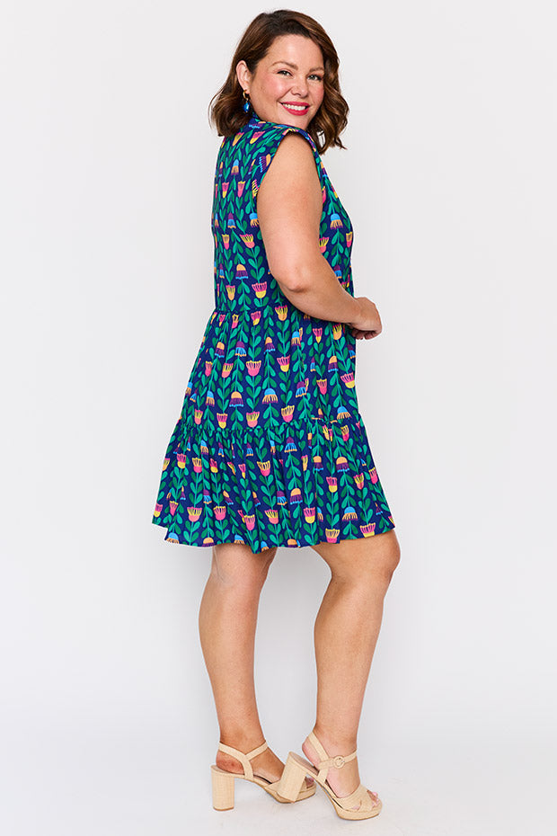 Claudia Eucalyptus Buds Dress – Eucalyptus Buds knee length dress