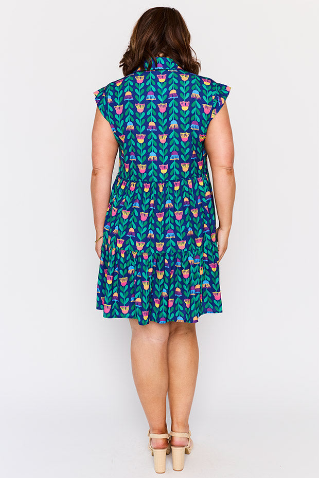 Claudia Eucalyptus Buds Dress – Eucalyptus Buds knee length dress