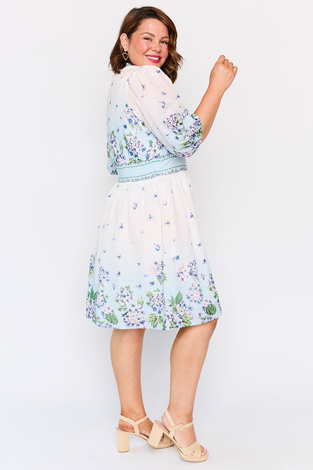Abbie Hydrangea Sky Dress – Hydrangea Sky knee length dress