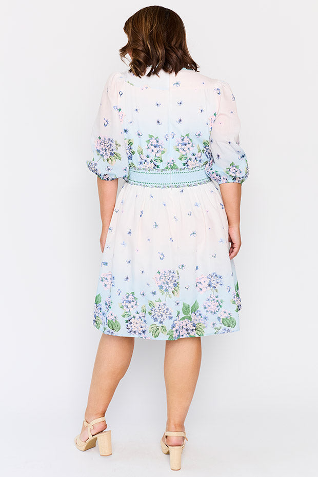 Abbie Hydrangea Sky Dress – Hydrangea Sky knee length dress