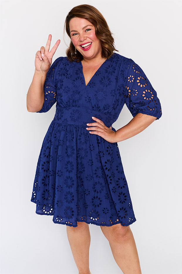 Rune Blue Dress – Blue knee length dress