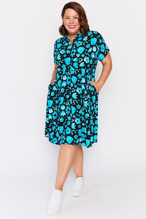Kimba Stardust Florals Dress – Stardust Florals shirt dress