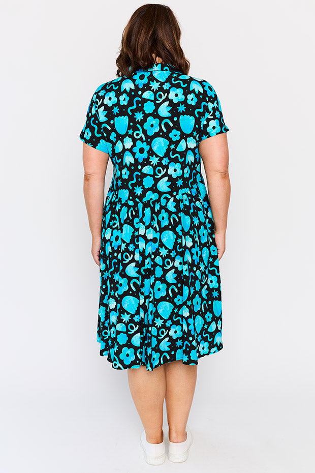 Kimba Stardust Florals Dress – Stardust Florals shirt dress