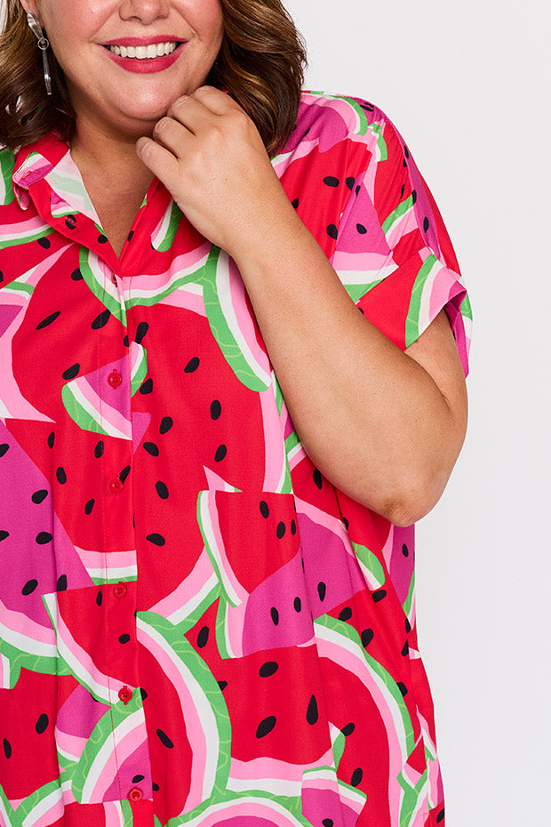 Belle Watermelon Stack Shirt – Watermelon Stack longline shirt