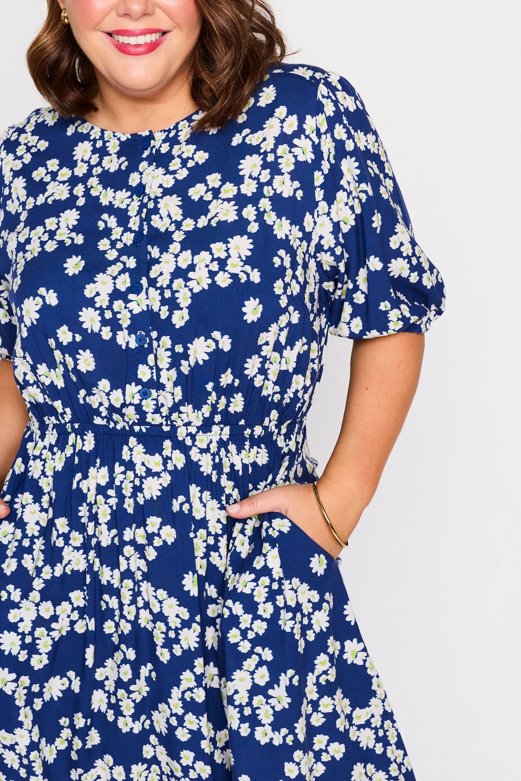 Bronwyn Blue Petal Whimsy Dress – Blue Petal Whimsy midi dress
