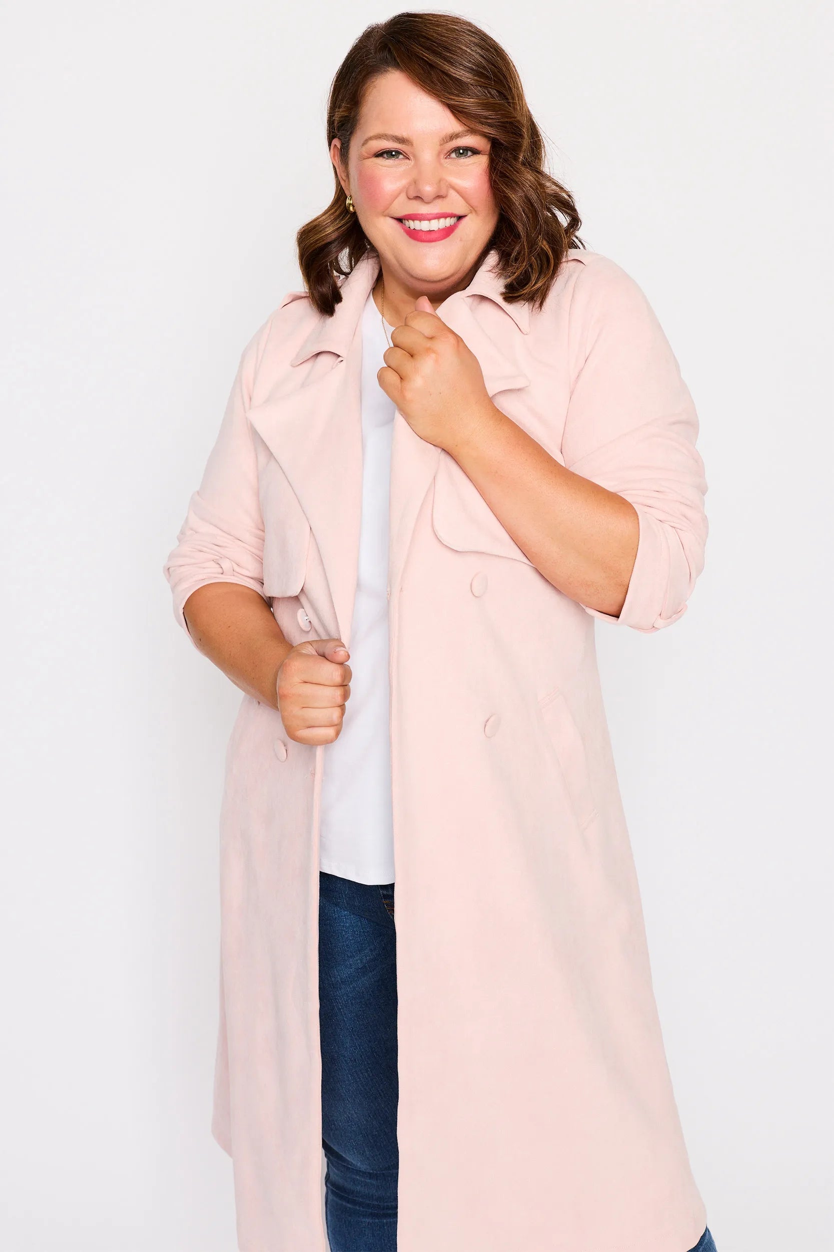 Carmen Pink Trenchcoat – Pink denim jacket