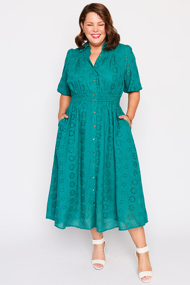 Edan Rich Teal Dress – Rich Teal midi dress