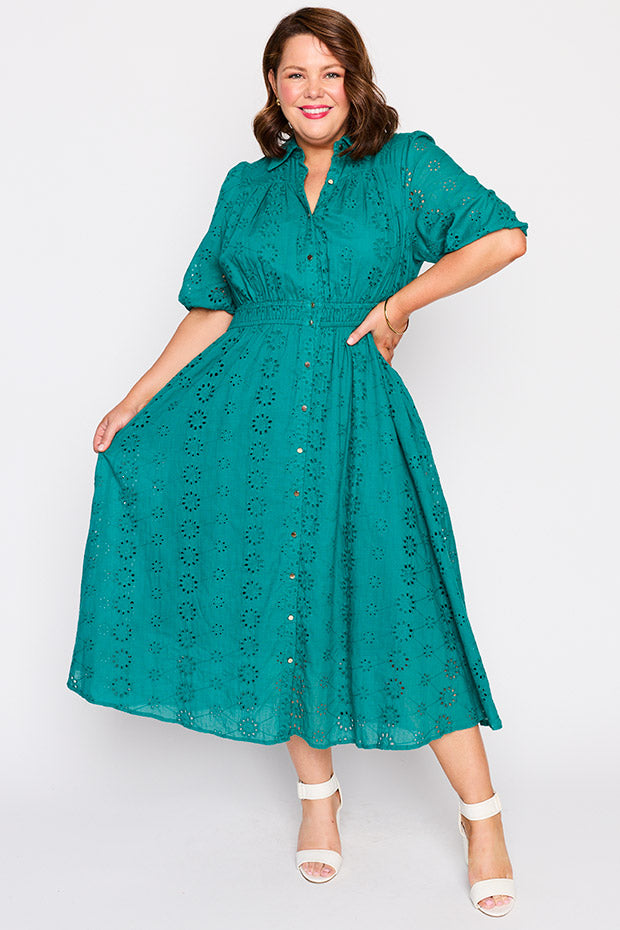 Edan Rich Teal Dress – Rich Teal midi dress