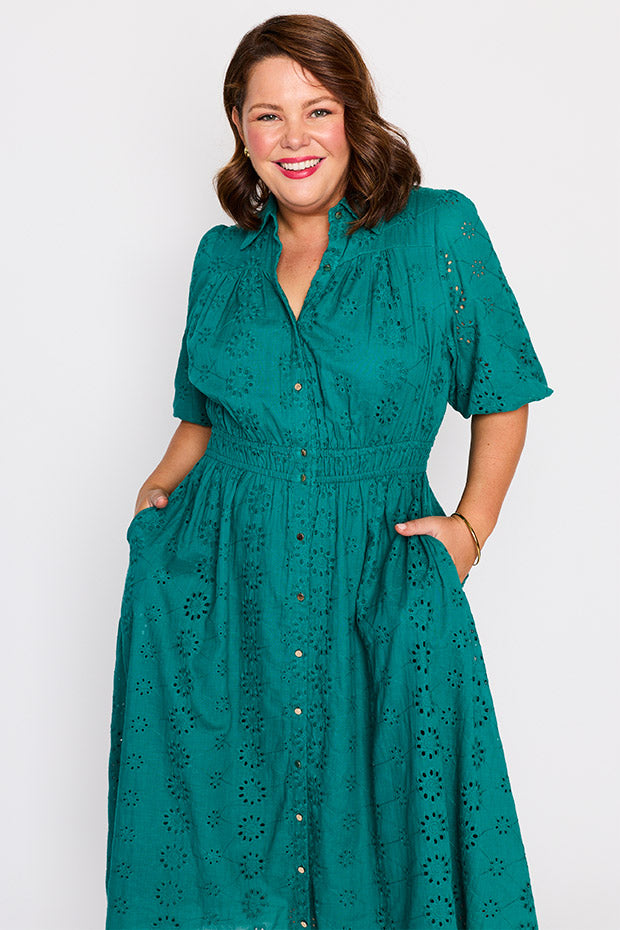 Edan Rich Teal Dress – Rich Teal midi dress
