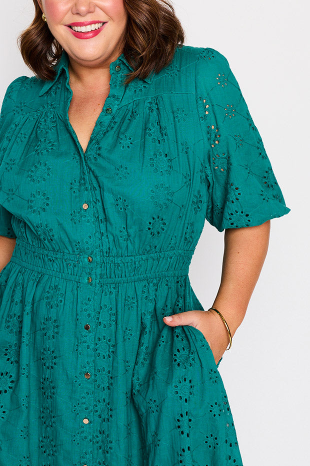 Edan Rich Teal Dress – Rich Teal midi dress