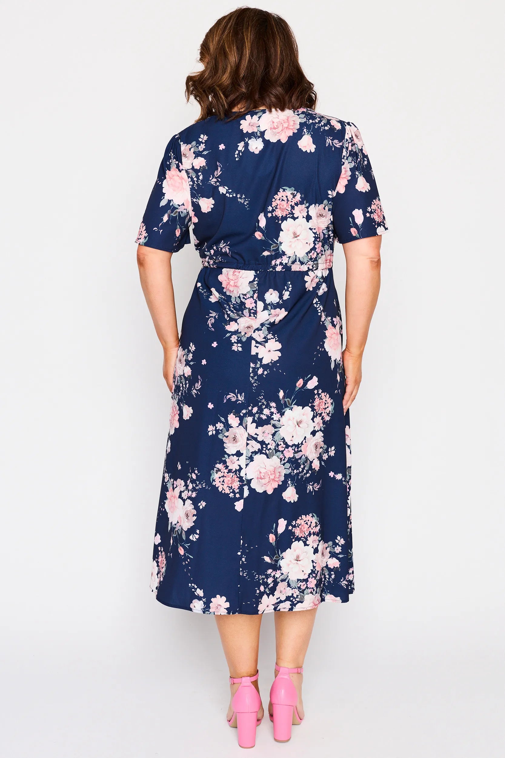 Marley Navy Floral Dress – Navy Floral midi dress