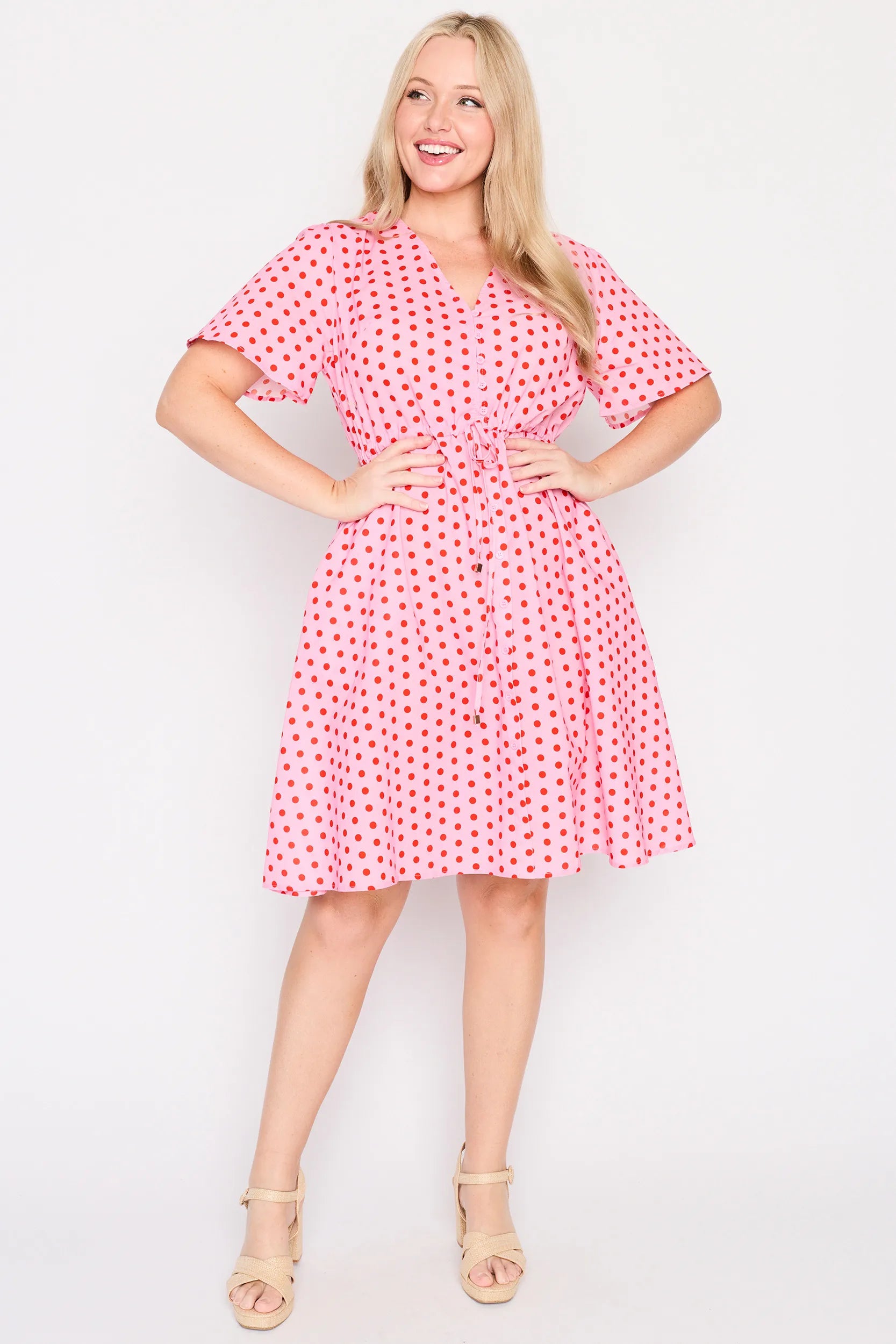 Siena Cotton Pretty In Pink Dress – Pretty In Pink knee length dress