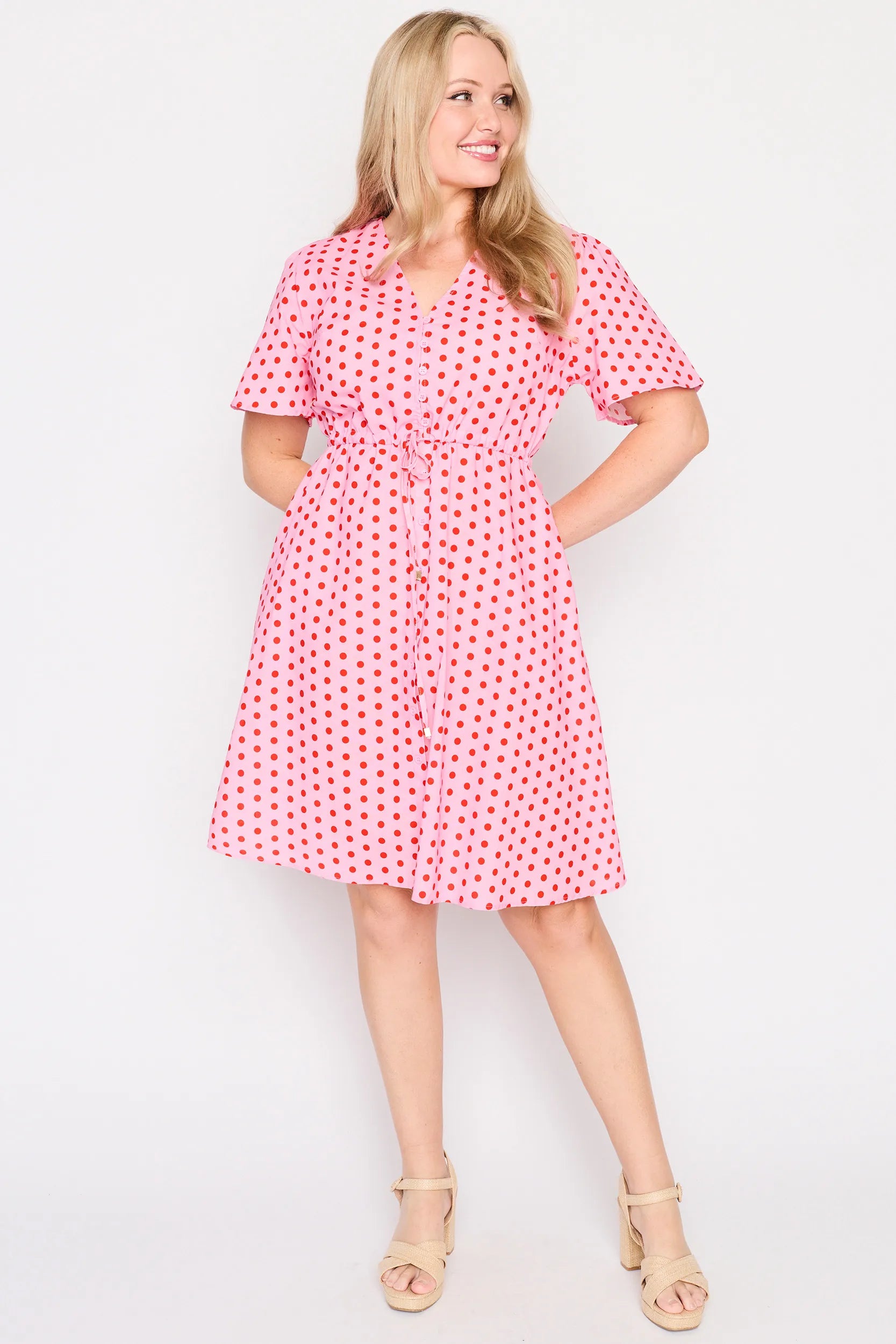 Siena Cotton Pretty In Pink Dress – Pretty In Pink knee length dress