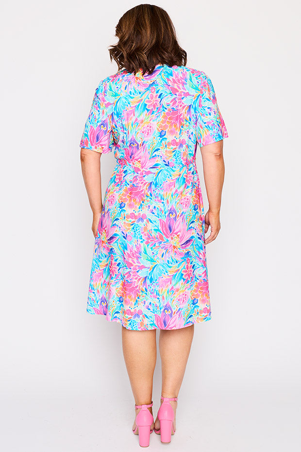 Jaz Rainbow Bloom Dress – Rainbow Bloom knee length dress