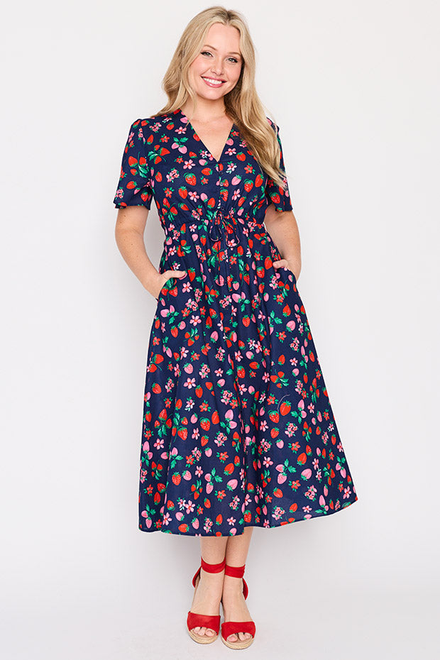 Marley Cotton Summer Berry Dress – Summer Berry midi dress