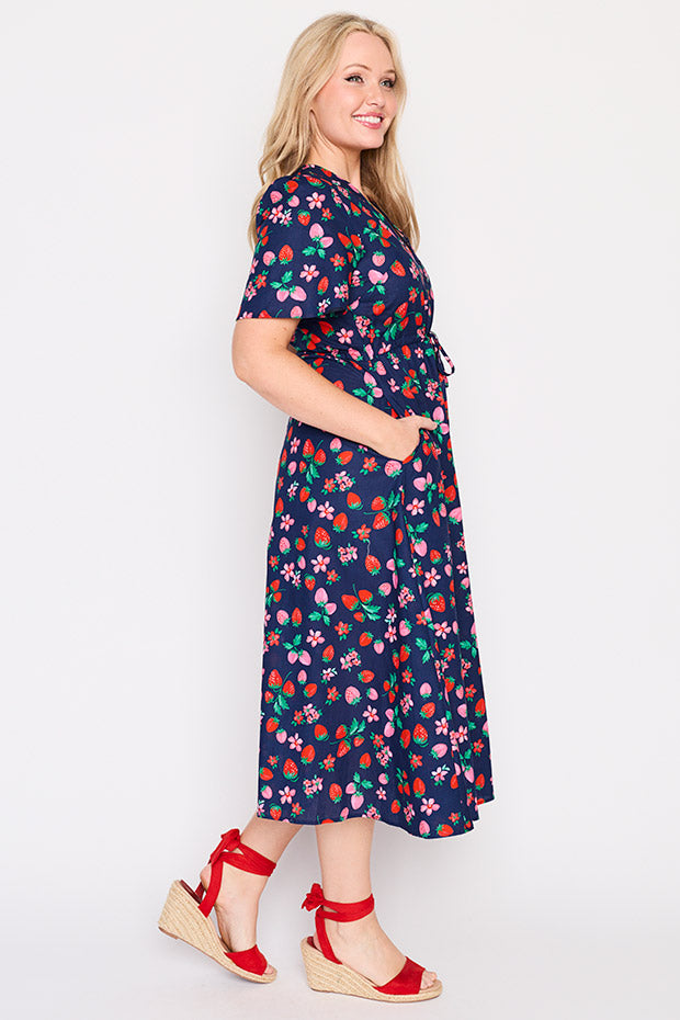 Marley Cotton Summer Berry Dress – Summer Berry midi dress