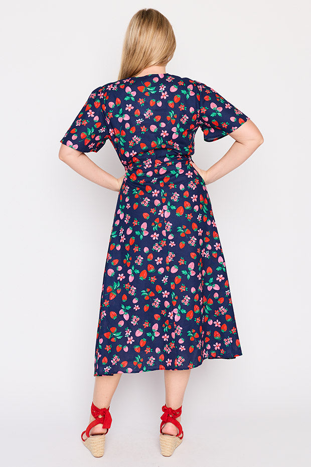 Marley Cotton Summer Berry Dress – Summer Berry midi dress