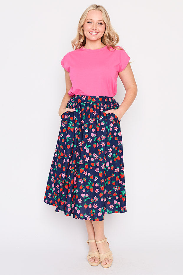 Simea Summer Berry Skirt – Summer Berry midi skirt