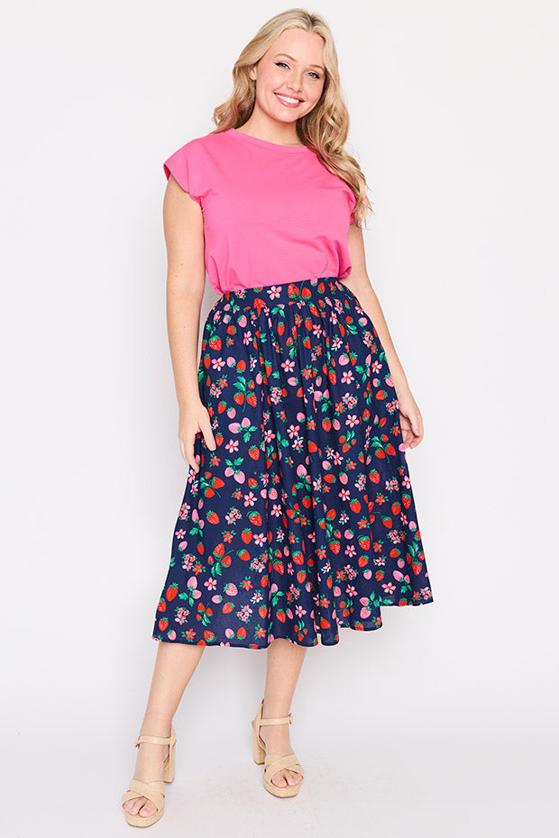 Simea Summer Berry Skirt – Summer Berry midi skirt