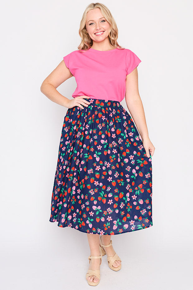 Simea Summer Berry Skirt – Summer Berry midi skirt