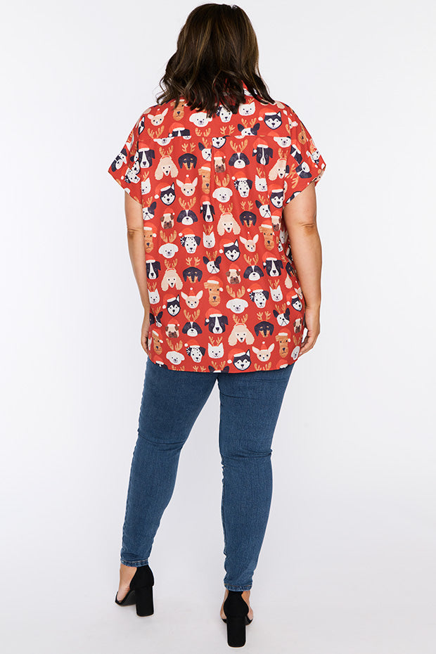 Belle Puppy Christmas Shirt – Puppy Christmas knee length dress