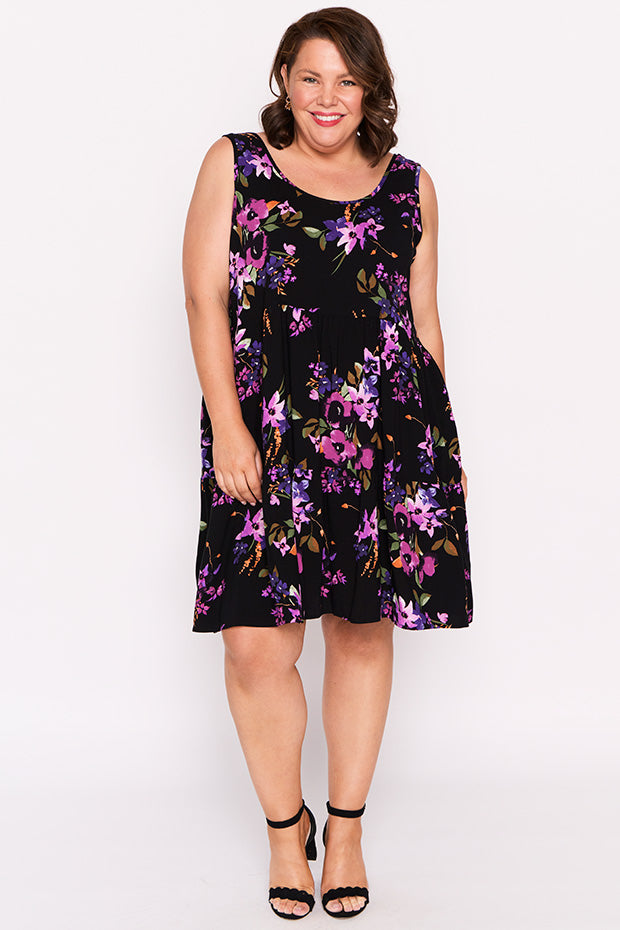 Kiana Night Flower Dress – Night Flower knee length dress