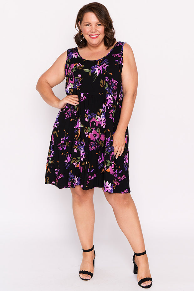 Kiana Night Flower Dress – Night Flower knee length dress