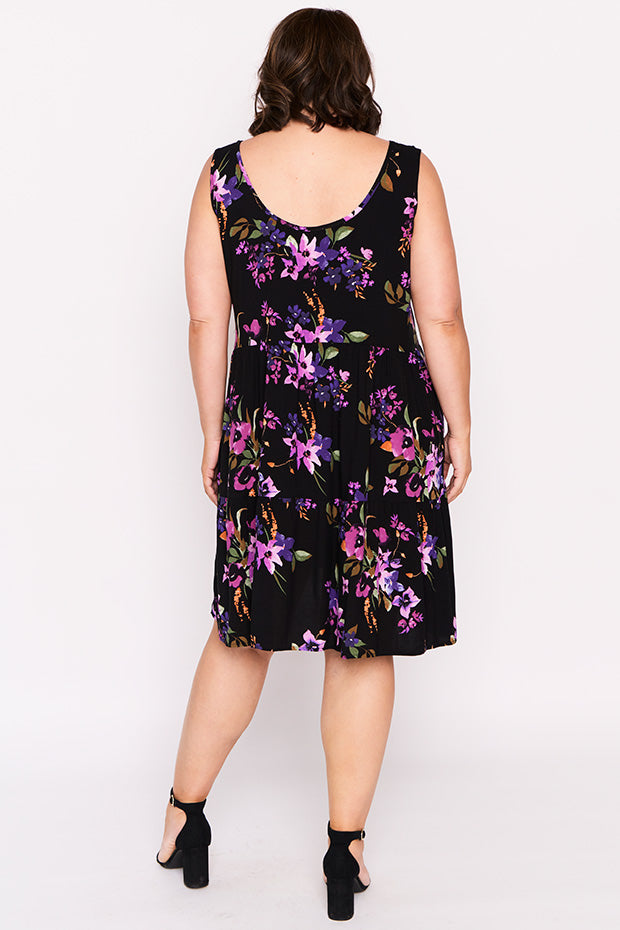 Kiana Night Flower Dress – Night Flower knee length dress