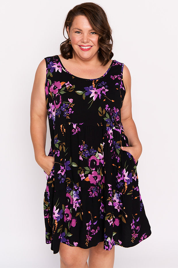 Kiana Night Flower Dress – Night Flower knee length dress