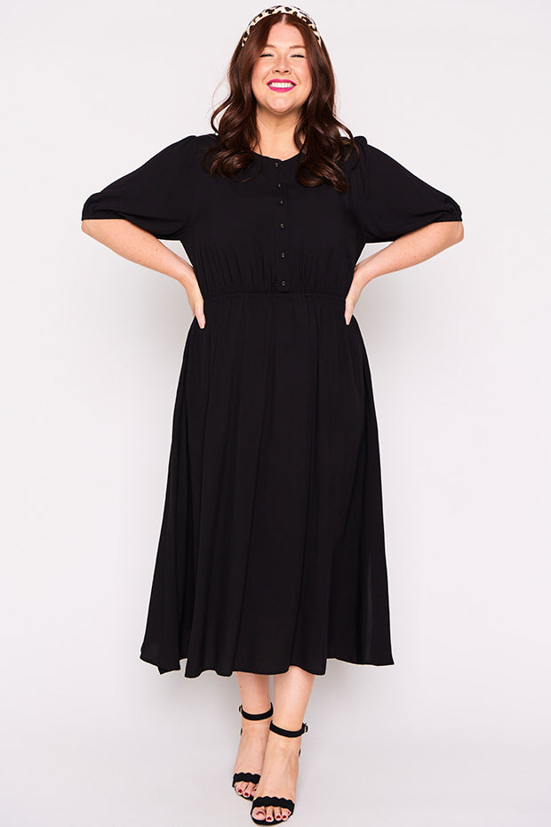 Bronwyn Black Dress – Black midi dress