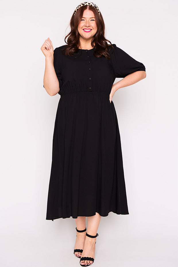 Bronwyn Black Dress – Black midi dress