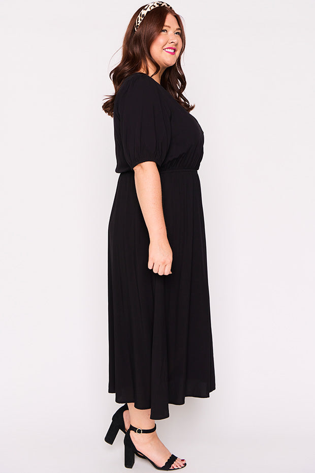 Bronwyn Black Dress – Black midi dress