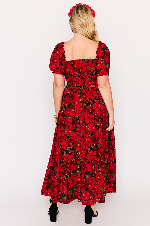 Nina Crimson Christmas Dress – Crimson Christmas maxi dress