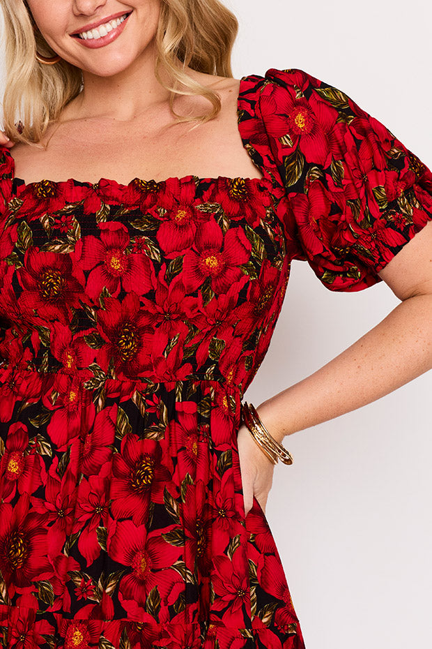 Nina Crimson Christmas Dress – Crimson Christmas maxi dress