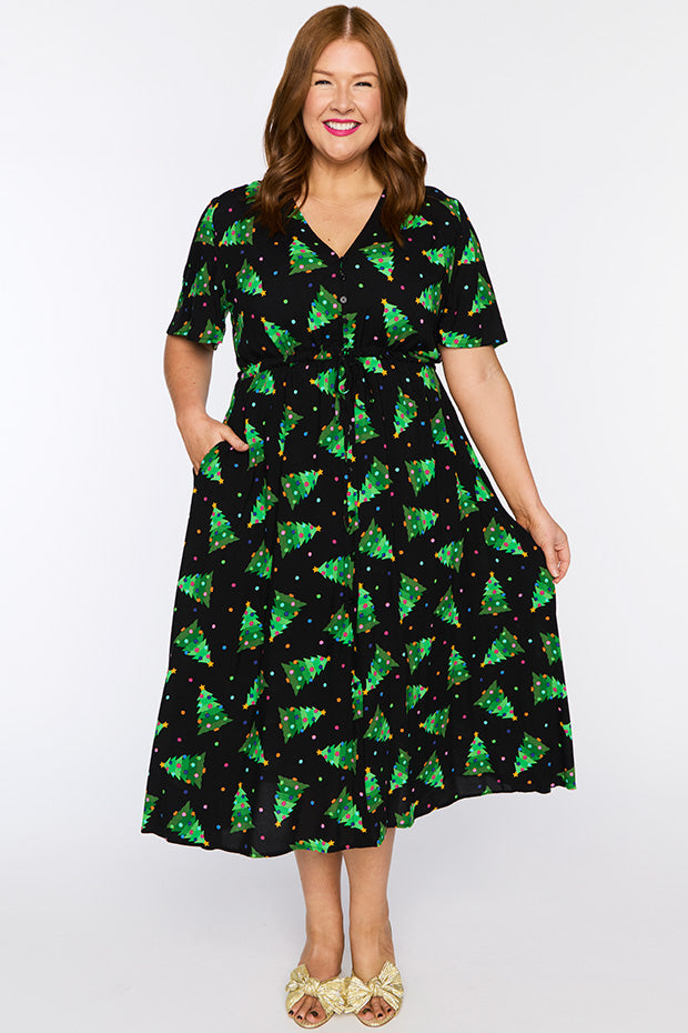 Michelle Christmas Tree Dress – Christmas Tree midi dress