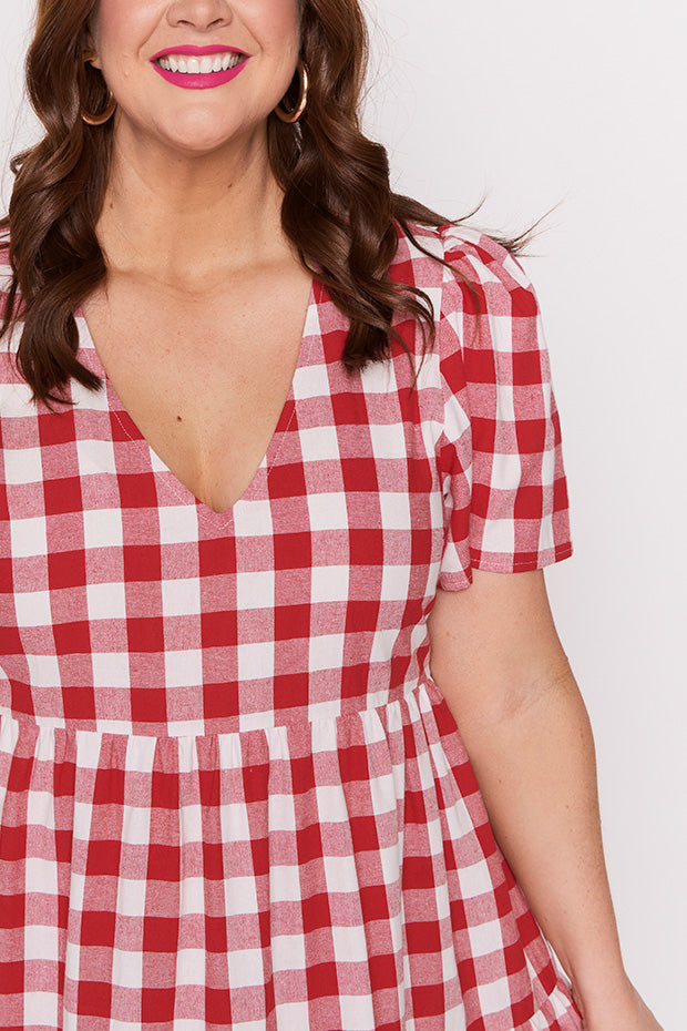 Percy Red Gingham Dress – Red Gingham mini dress