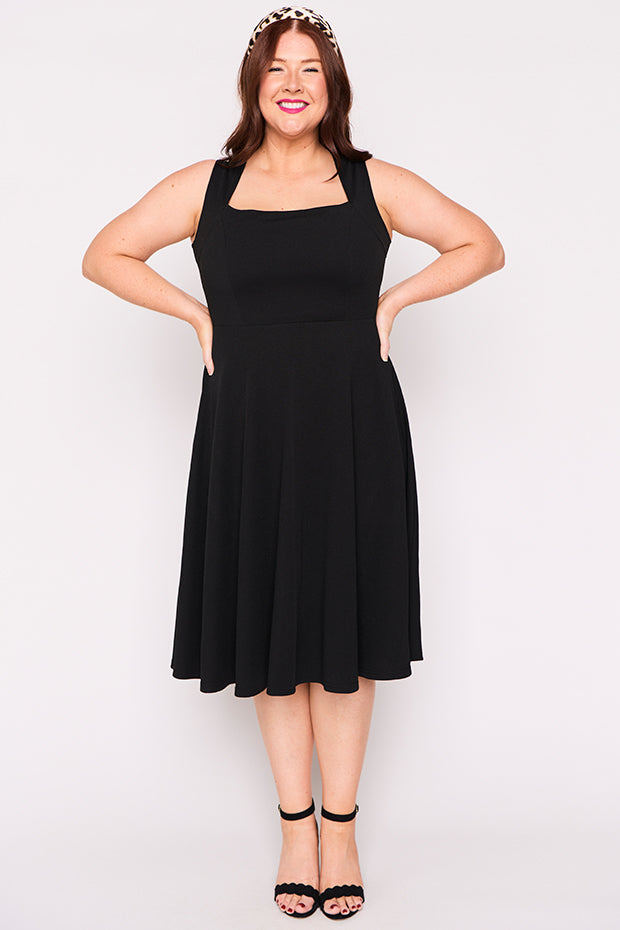 Hazel Black Dress – Black midi dress