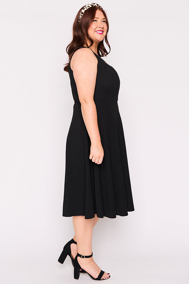 Hazel Black Dress – Black midi dress