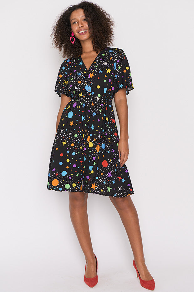 Jaz Galaxy Dress – Galaxy knee length dress