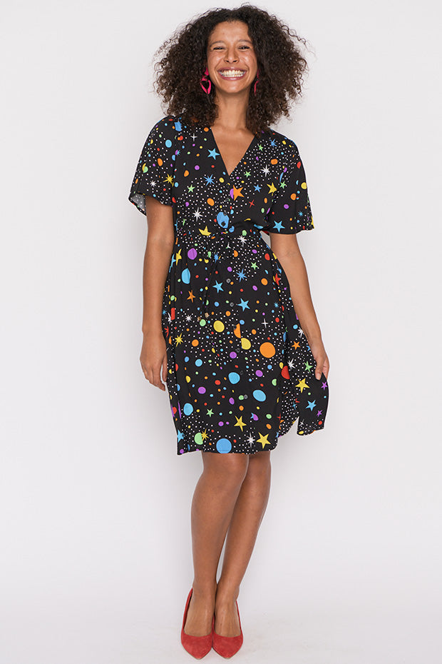 Jaz Galaxy Dress – Galaxy knee length dress