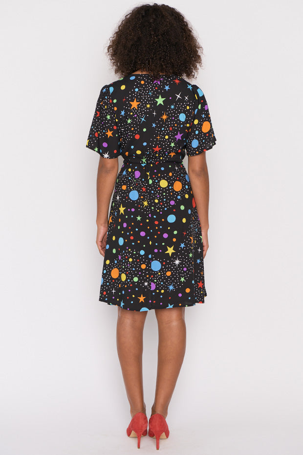 Jaz Galaxy Dress – Galaxy knee length dress
