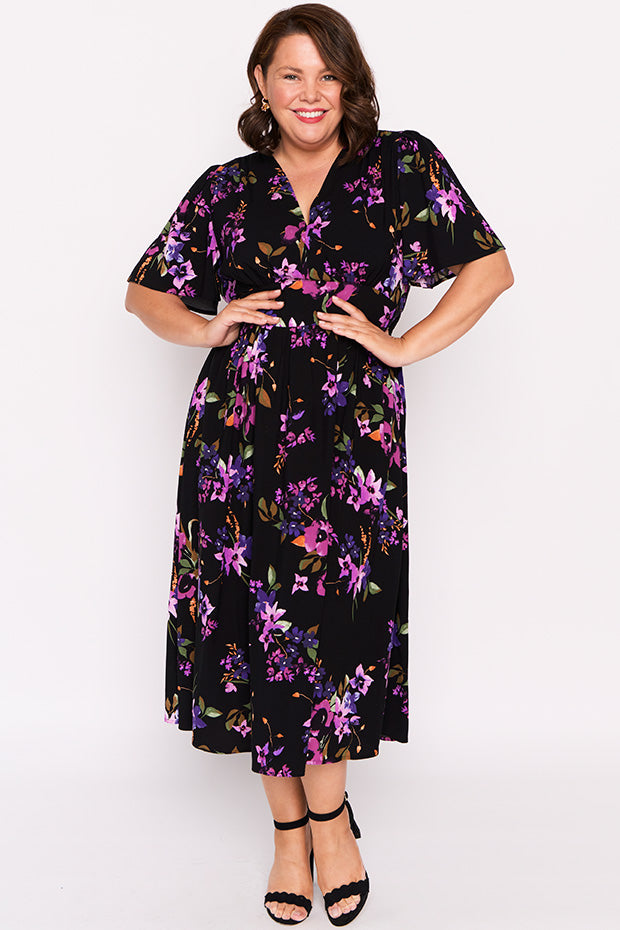 Eloise Night Flower Dress – Night Flower midi dress