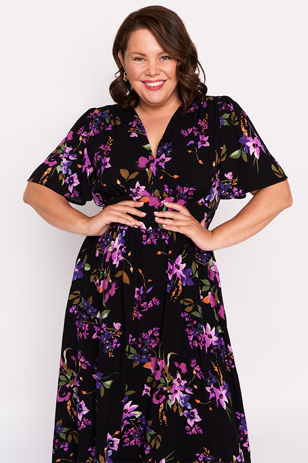Eloise Night Flower Dress – Night Flower midi dress