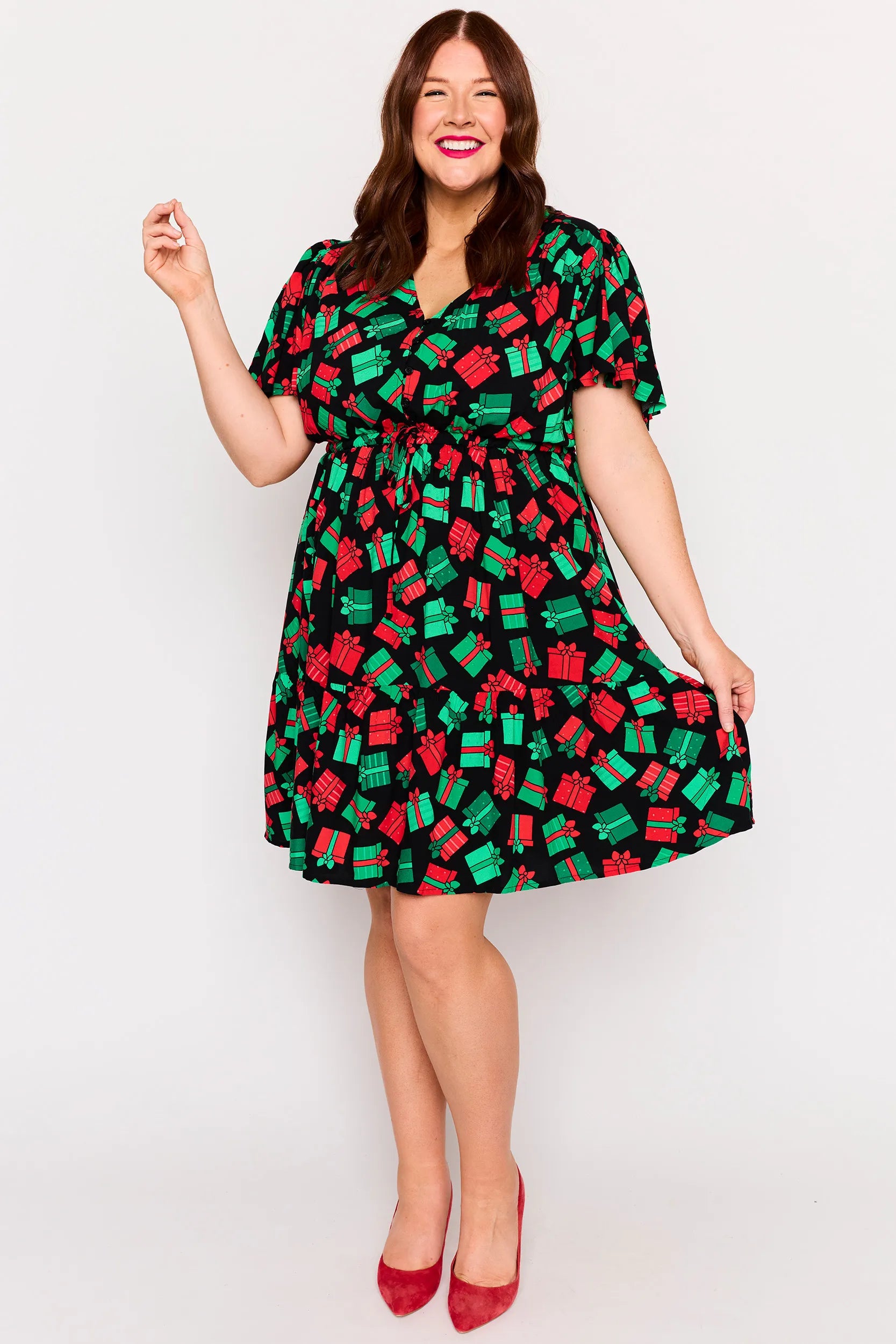 Remi Christmas Presents Dress – Christmas Presents knee length dress